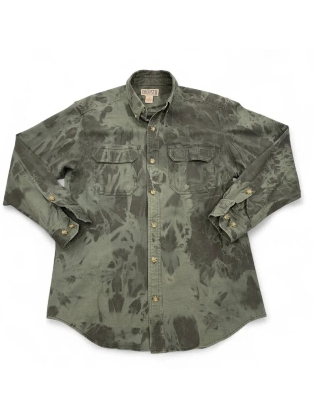Duluth Trading Denim Camouflage Jacket Green Camo Military Army Field Men's M